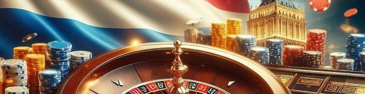 casinoartikelen tegen de achtergrond van de vlag van Nederland